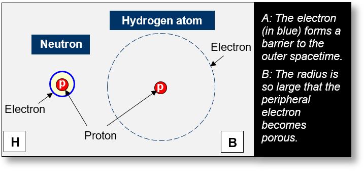 Quanks and Gluons: Shows the difference between a neutron and an hydrogen atom